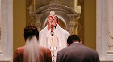 Couple being married