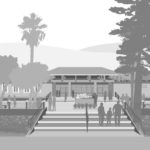 Rendering of dream garden and new landscaping at front of Church