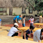 Fixing up new picnic tables