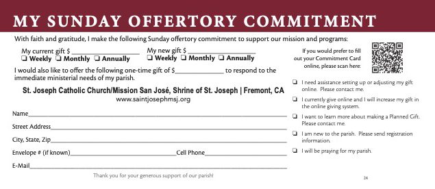 Living the Mission commitment card